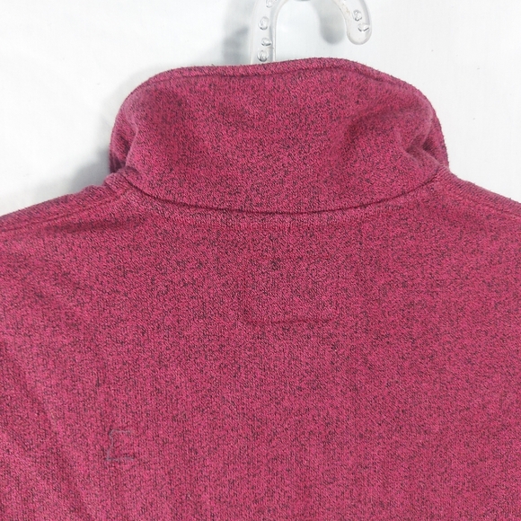 Roots 1/4 Zip Collared Heathered Cranberry Sweatshirt, Mens XS - Picture 9 of 9